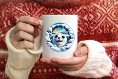 Snow Wall Seal Round Ornament Sublimation PNG Product Image 3