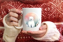 Polar Bear Christmas Ornament Sublimation PNG Product Image 4