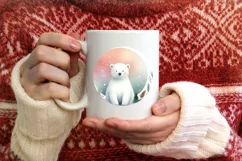 Polar Bear Christmas Ornament Sublimation PNG Product Image 4