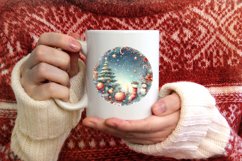 Holiday Glow Round Christmas Ornament Sublimation PNG Product Image 4