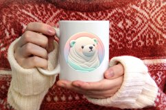 Polar Bear 3D Round Ornament Sublimation PNG Product Image 3