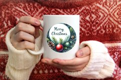 Holiday Glow Watercolor Round Christmas Image PNG Product Image 1