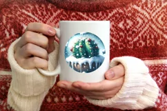 Melting Winter Scene Cactus Sublimation PNG Product Image 1