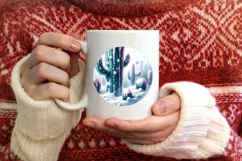 Melting Winter Scene Cactus Sublimation PNG Product Image 1