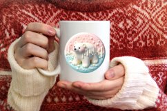 Polar Bear Christmas Ornament Sublimation PNG Product Image 3