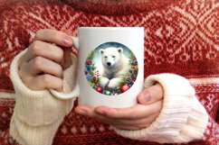 Polar Bear Round Ornament Sublimation PNG Product Image 4