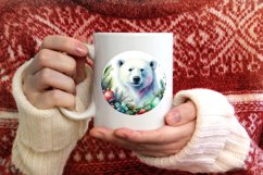 Polar Bear Round Ornament Sublimation PNG Product Image 4