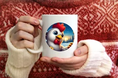 Snow Made Wall Chicken Landscape Sublimation PNG Product Image 3