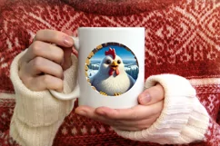 Snow Made Wall Chicken Landscape Sublimation PNG Product Image 3