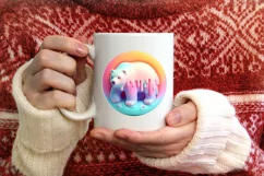 Polar Bear Christmas Ornament Sublimation PNG Product Image 1
