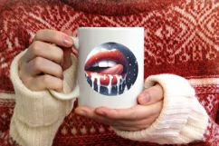 Melting Winter Scene Sexy Lips Sublimation PNG Product Image 4