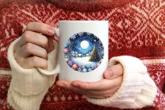 Christmas Watercolor Snowflake Sublimation PNG Product Image 3