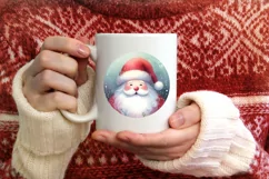 Colorful Santa Ornament Sublimation PNG Product Image 4