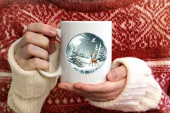 Winter Scene with Reindeer Sublimation PNG Product Image 3