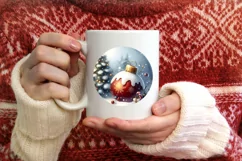 Winter Scene with Sleigh Round Christmas Ornament Product Image 3