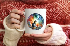 Watercolor Cat Christmas Sublimation PNG Product Image 3