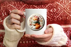 Festive Fox Christmas Ornament Sublimation PNG Product Image 4