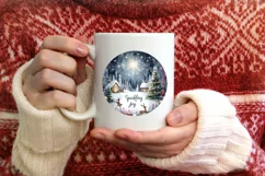 Round Christmas Ornament Sublimation|Clipart Product Image 3