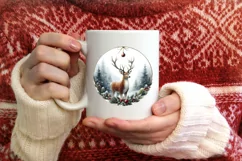 Round Christmas Ornament Sublimation|Clipart Product Image 3