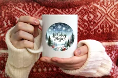 Round Christmas Ornament Sublimation|Clipart Product Image 3