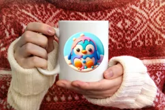 3D Christmas Penguin Ornament PNG Product Image 4
