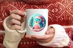 3D Christmas Penguin Ornament PNG Product Image 1