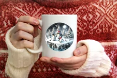 Round Christmas Ornament Sublimation|Clipart Product Image 4