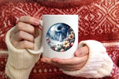 Flowers Round Ornament Sublimation PNG Product Image 4