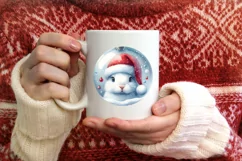 Enchanting Bunny Christmas Ornament Sublimation PNG Product Image 3