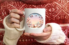 Round Christmas Ornament Sublimation|Clipart Product Image 3