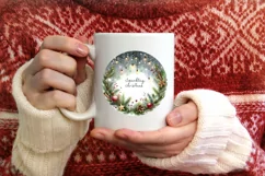 Round Christmas Ornament Sublimation|Clipart Product Image 4