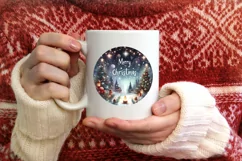 Round Christmas Ornament Sublimation|Clipart Product Image 3