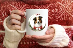 Centered Dog Christmas Ornament Sublimation PNG Product Image 3