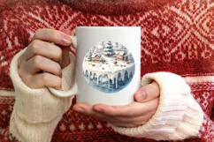Round Christmas Ornament Sublimation|Clipart Product Image 4