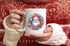 Centered Santa Christmas Ornament Sublimation PNG Product Image 4