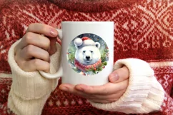 Colorful Polar Bear Christmas PNG Product Image 4