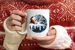 Santa and Deer Round Winter Scene Ornament Product Image 4
