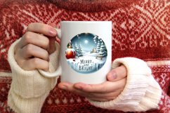 Santa and Merry and Bright Round Winter Scene Ornament Product Image 4