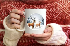 Round Christmas Ornament Sublimation|Clipart Product Image 3