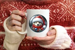 Puppy Christmas Portrait PNG Product Image 3