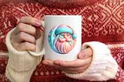 Santa Round Ornament Sublimation PNG Product Image 4