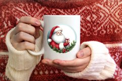 Santa Round Ornament Sublimation PNG Product Image 4