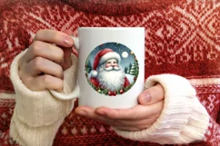 Winter Snowflake Round Ornament Sublimation PNG Product Image 4