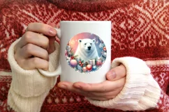 Colorful Watercolor Round Christmas PNG Product Image 4