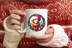 Dog Round Ornament Sublimation PNG Product Image 4