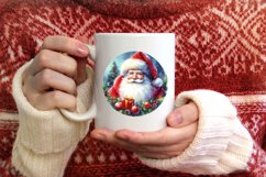 Santa Round Ornament Sublimation PNG Product Image 3