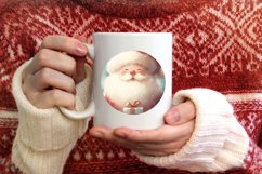 Santa Round Ornament Sublimation PNG Product Image 1