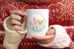 Polar Bear Round Ornament Sublimation PNG Product Image 3