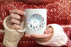 Round Christmas Ornament Sublimation|Clipart Product Image 3