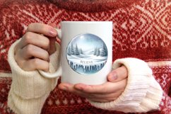 Winter Scene Believe Round Sublimation PNG Product Image 3